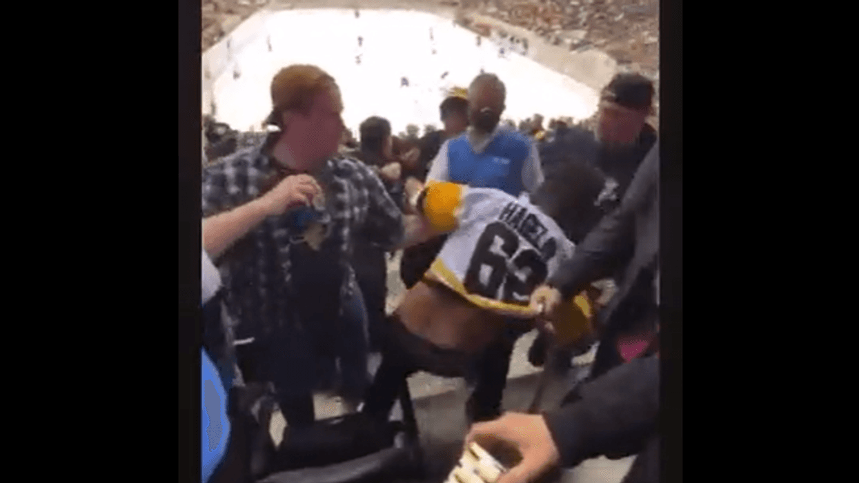 Officer ends fight at Penguins game