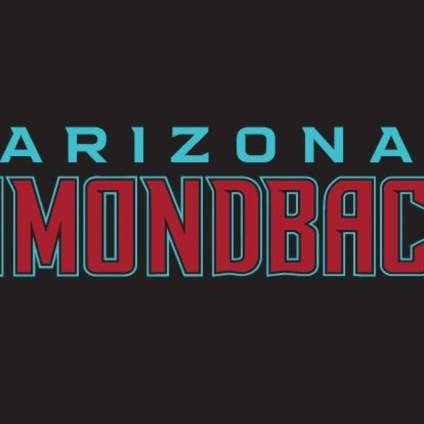 Official Arizona Diamondbacks logo: blue "ARIZONA" above red, blue-outlined "DIAMONDBACKS".