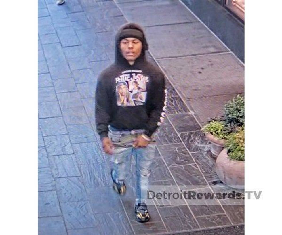 Officials are looking for three suspects accused of causing thousands of dollars worth of damage to a restaurant at a Detroit luxury hotel.