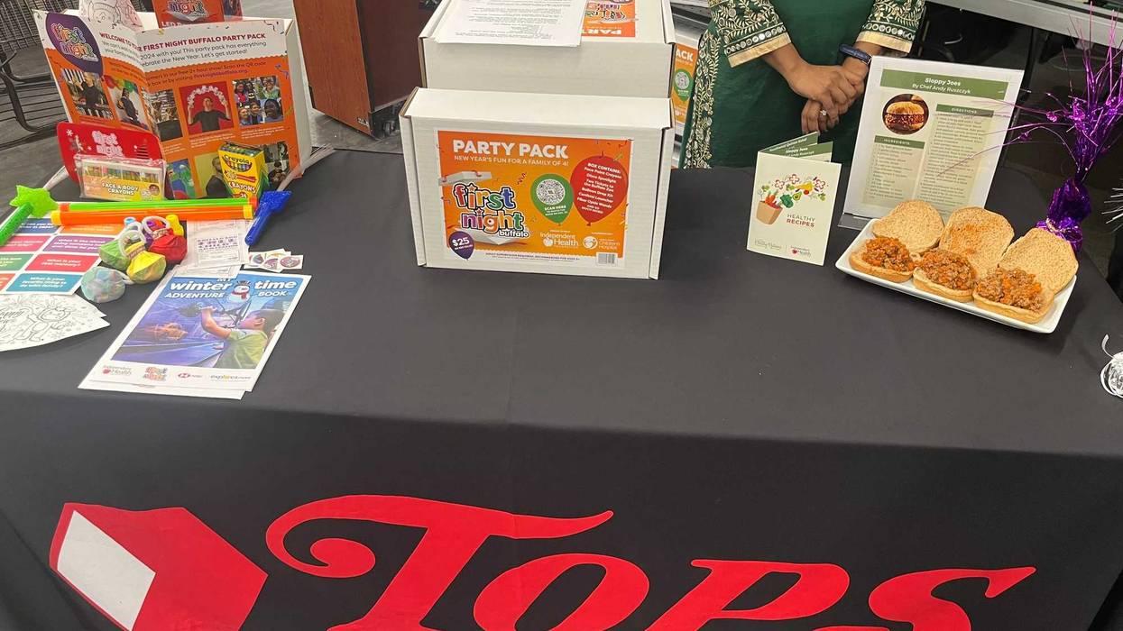 Officials from Tops Markets, Oishei Children’s Hospital and Independent Health were all present to reveal this year’s First Night Family Party Packs and the entertainment lineup for the free online New Year’s Eve celebration (12/06/2023).