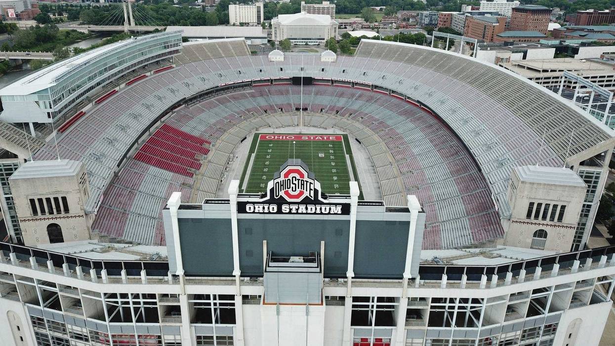 Ohio Stadium, also known as the Horseshoe, the Shoe, and the House That Harley Built, is on the campus of The Ohio State University.