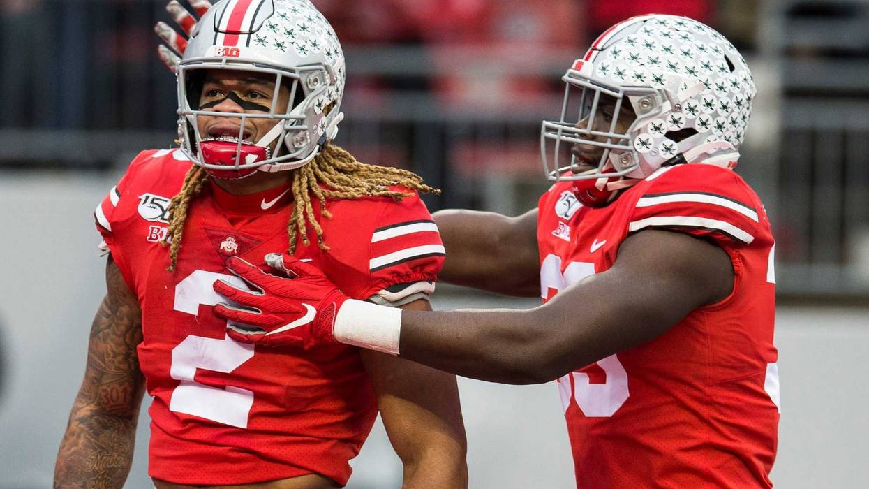 Ohio State Buckeyes defensive end Chase Young (2) and Ohio State Buckeyes defensive end Zach Harrison (33)