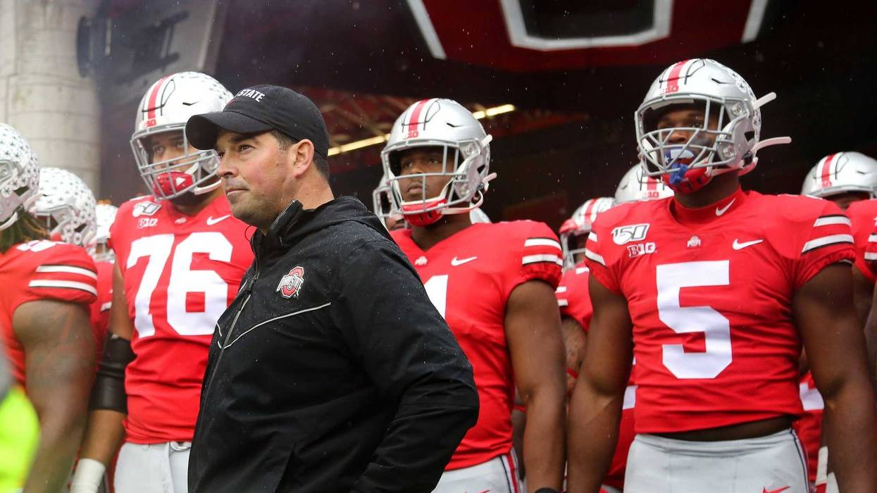 Ohio State Buckeyes head coach Ryan Day before the game against the Wisconsin Badgers at Ohio Stadium.