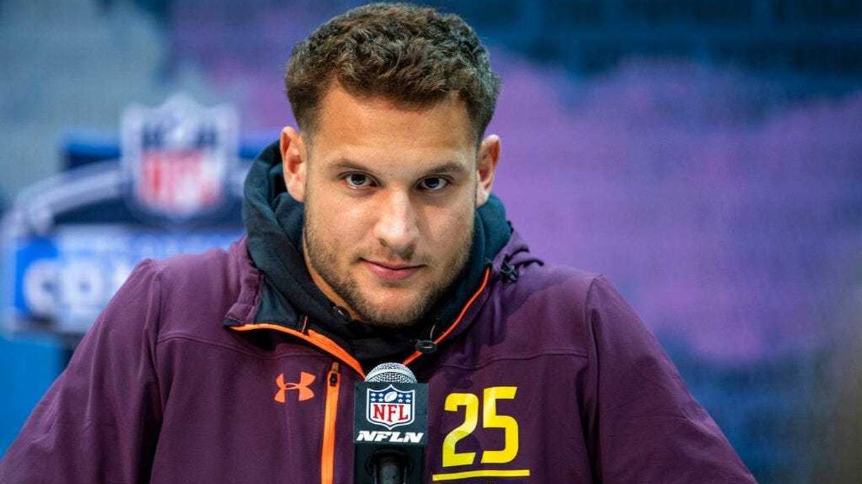 Ohio State defensive lineman Nick Bosa talks to the media at the NFL Scouting Combine on Saturday, March 2, 2019 in Indianapolis.