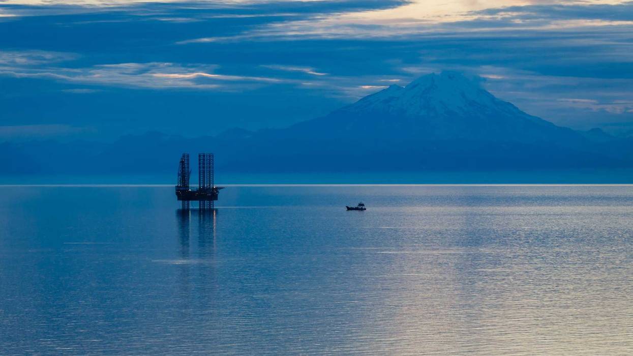 Oil and gas platform in Alaska's Cook Inlet.
