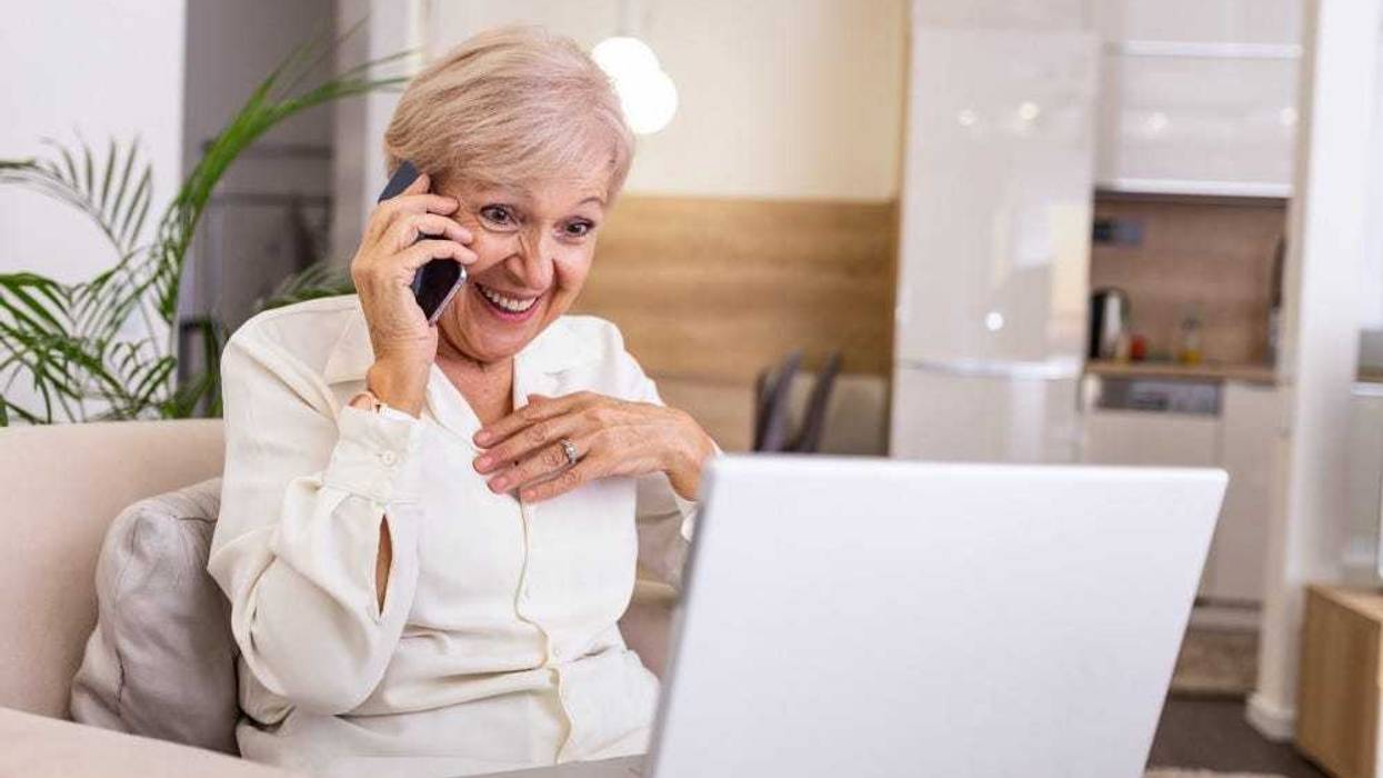 old lady at computer