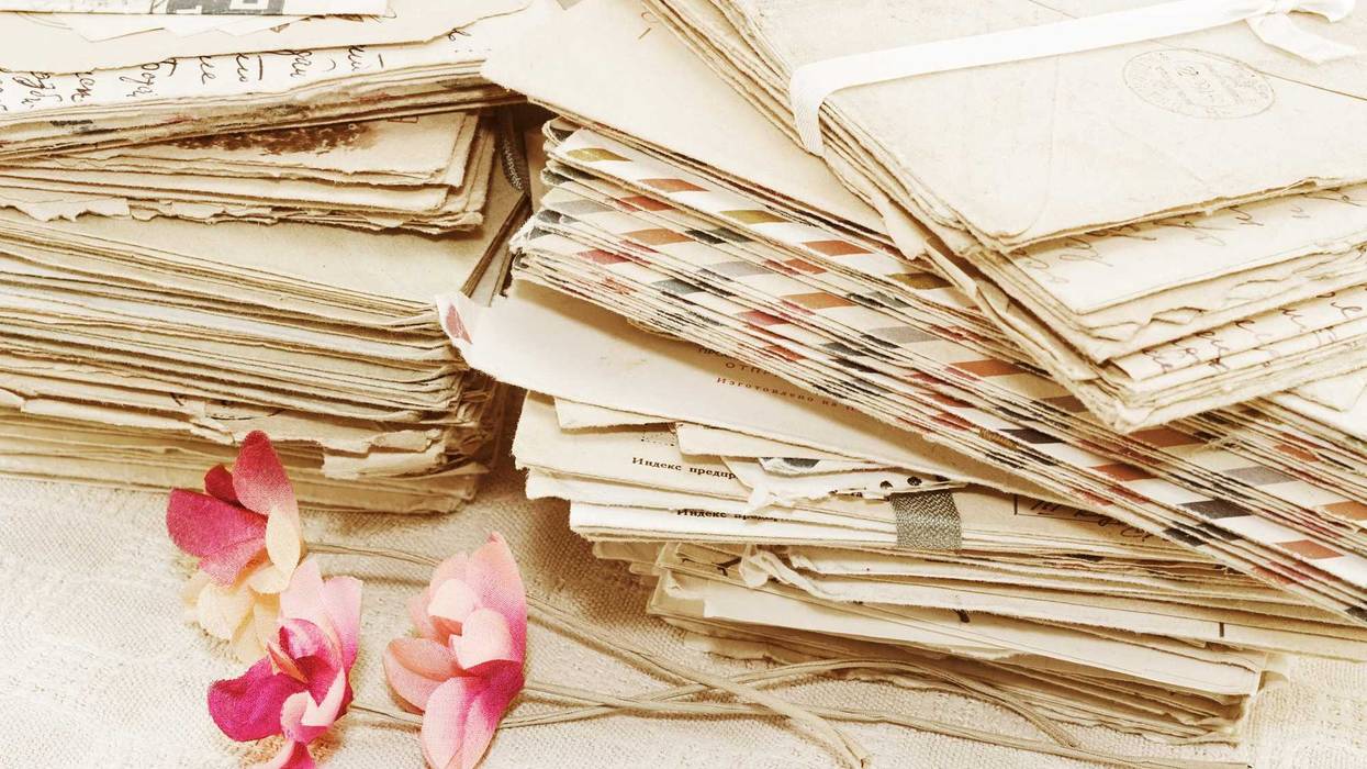 Old letters stock photo.