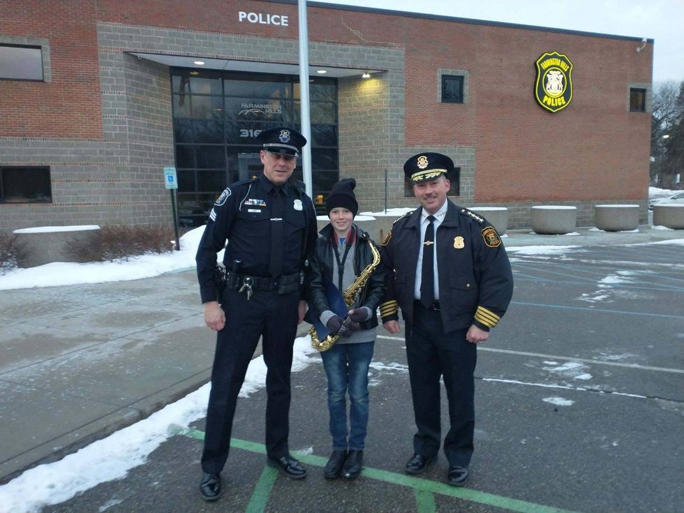 Oliver Strickfaden with first responders