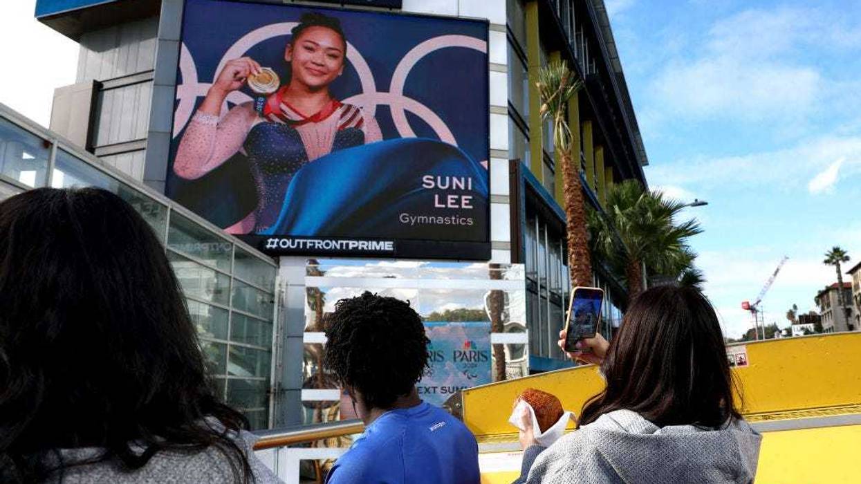 Olympian Suni Lee of Saint Paul, Minnesota during the Team USA Road to Paris Bus Tour. She'll attempt to defend her Olympic Gold and Bronze Medals in Paris after the U.S. Trials in Minneapolis this June.