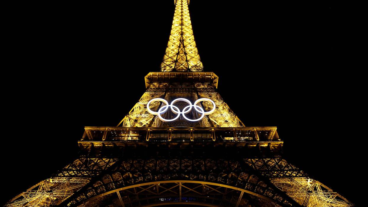 Olympic Rings on Eiffel Tower
