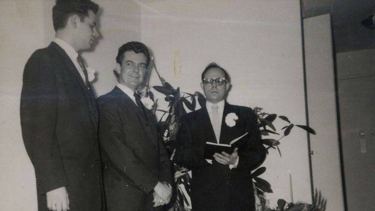 On both coasts, a search for 2 men photographed on their wedding day in 1950s