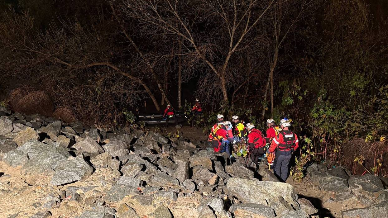 On February 13th, 2024, at 9:02 p.m., the Riverside Fire Department responded to a water rescue call in the Santa Ana River Bottom, located between Highway 60 and Mission Inn Ave, where two adult males and two dogs were trapped by fast-moving water.
