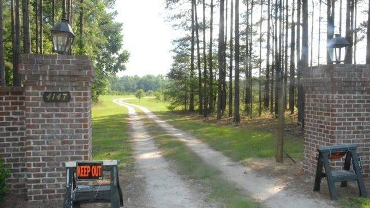 One entrance to the rural estate of Alex and Maggie Murdaugh at 4147 Moselle Road in Colleton County where a double homicide occurred
