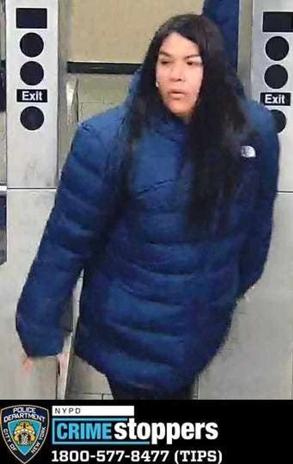One of 11 suspects wanted in back-to-back robberies at the North Face store in SoHo last month.