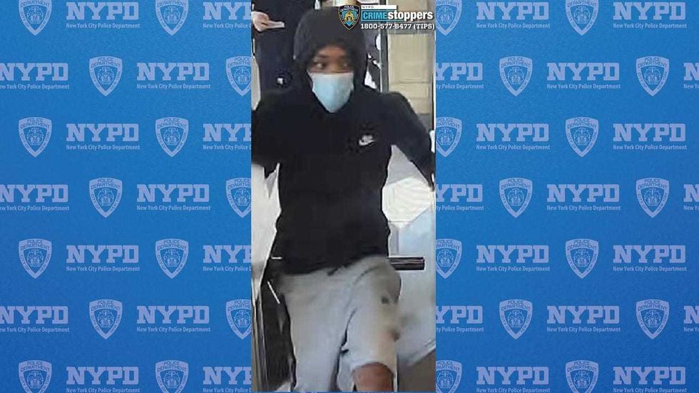 One of five suspects sought in the robbery of a food delivery worker in Sunset Park, Brooklyn last month.