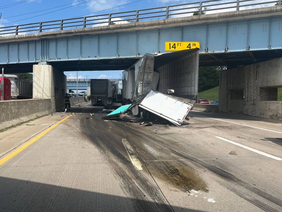 One of four semis involved in I-94 crash