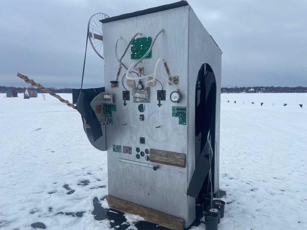 One of the "Art Shanties" on Lake Harriet which opens this Saturday.