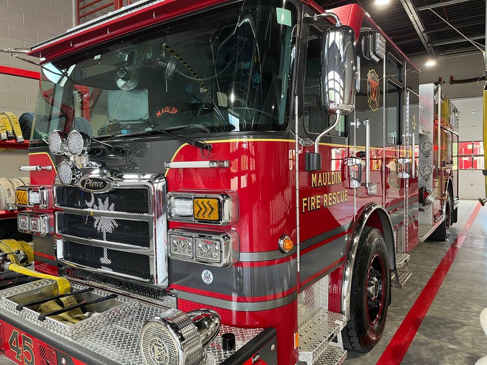 One of the fire trucks at the new Mauldin Fire Department Headquarters