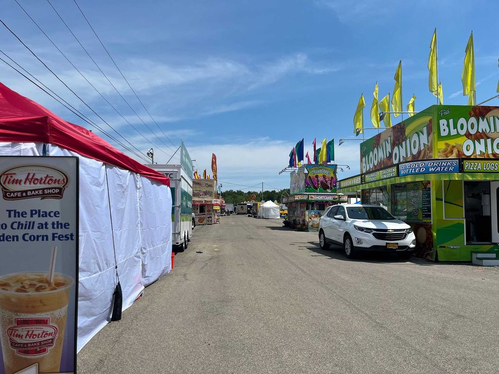 One of the Main Food drags at the Eden Corn Festival, a day before the festivities.