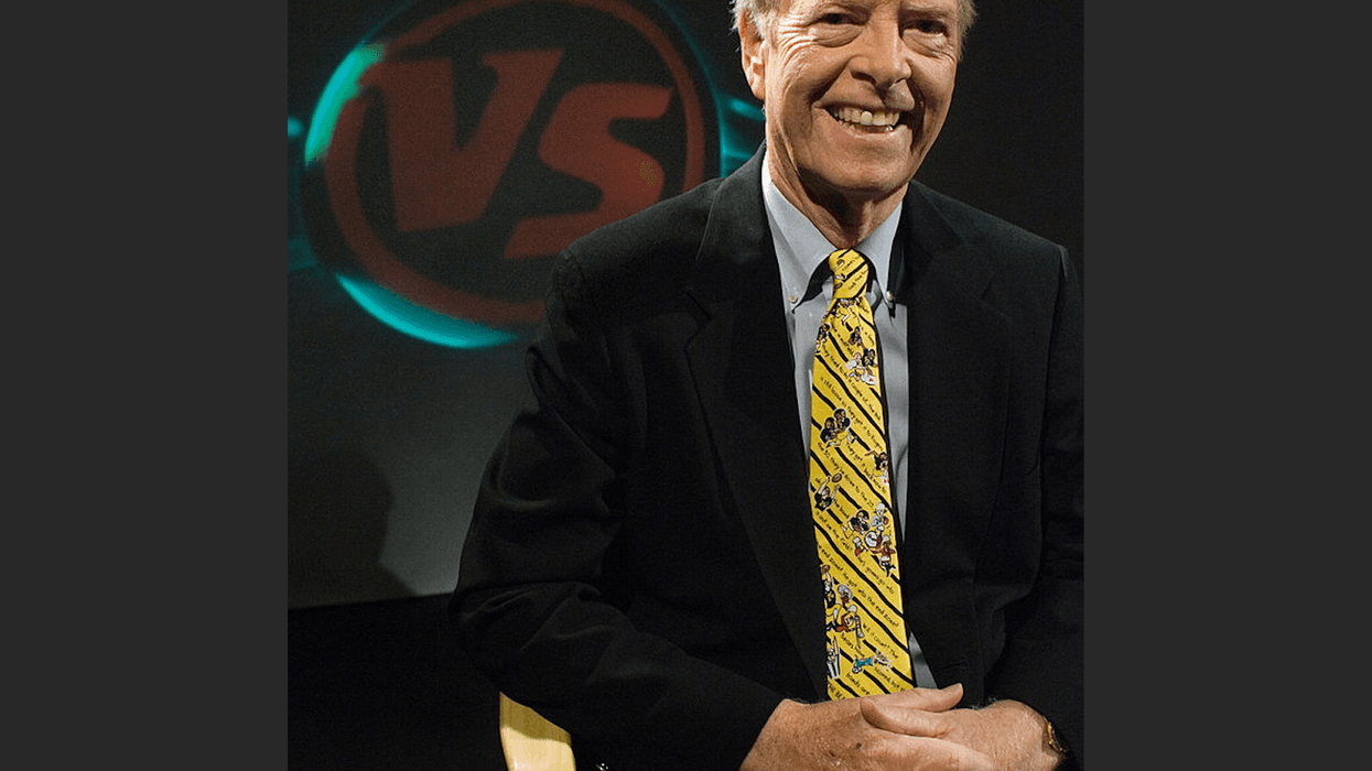 One of the participants of the 1982 Stanford vs. The University of California game, announcer Joe Starkey, poses for a photo while filming the Versus.com special The Play 25 on October 17, 2007 in San Francisco, California.