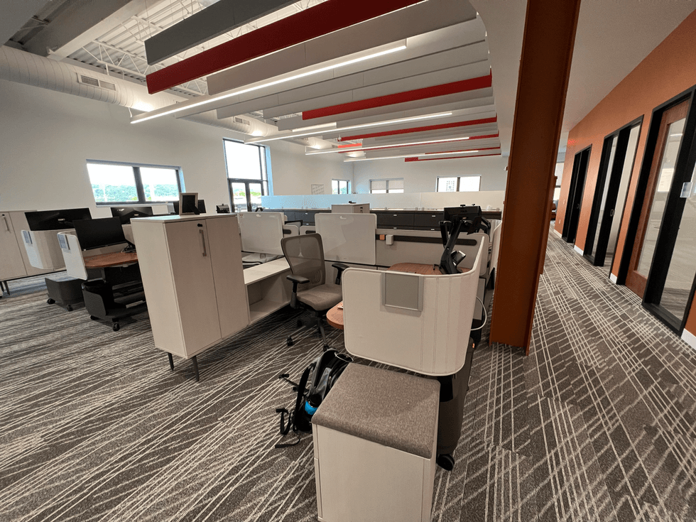 One of the spaces in the newly-constructed office