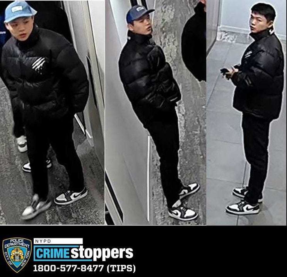 One of the suspects being sought in the robbery