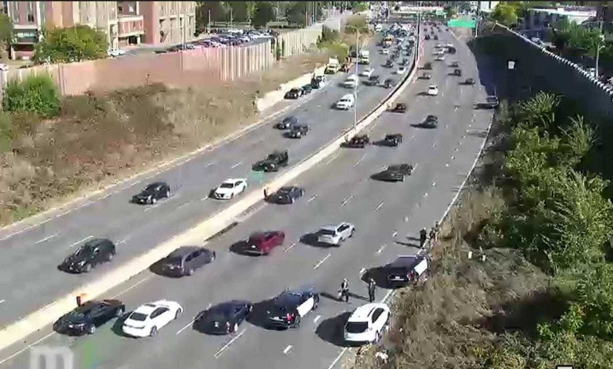 One of two stolen vehicles suspected of being involved in the robberies was spotted and crashed near I-94 and Cedar Avenue Tuesday.