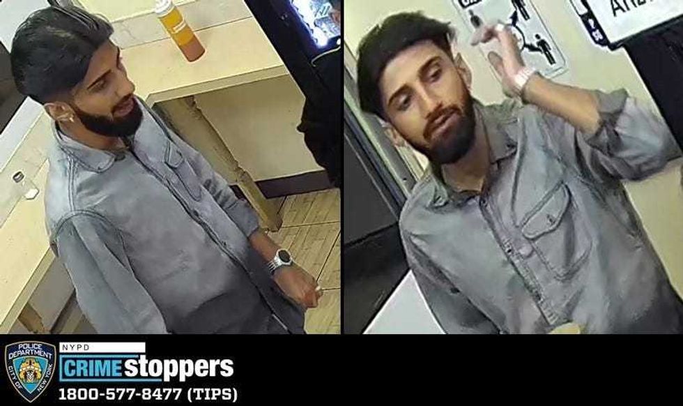 One of two suspects police are searching for in Sunday