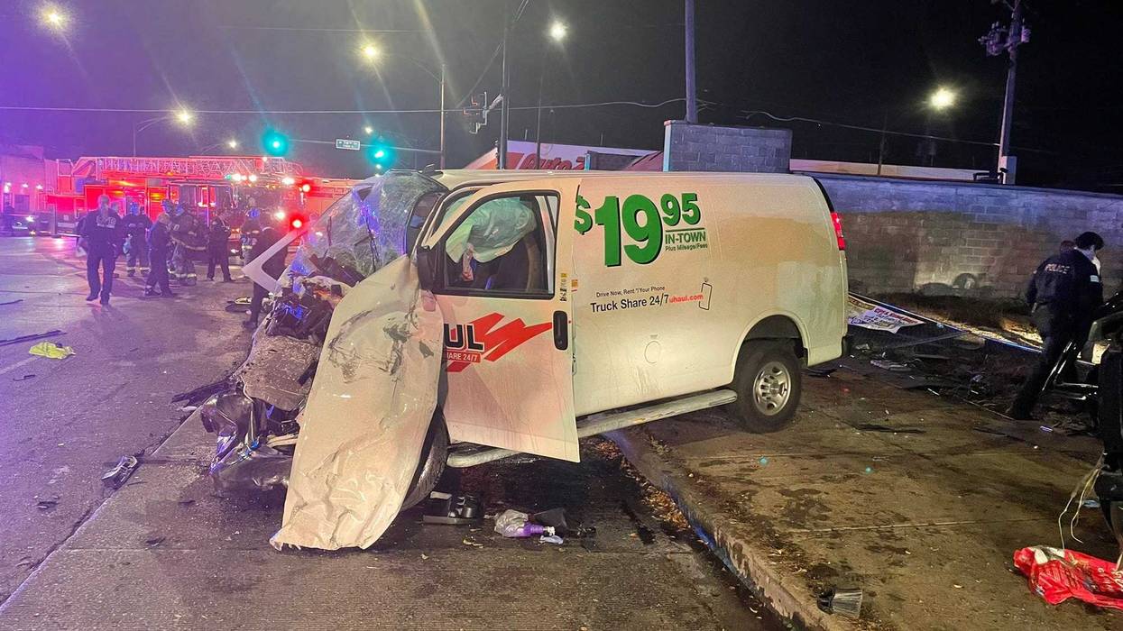 One person was killed and four others were critically injured in a traffic crash involving a U-Haul van on the South Side late Sunday night.