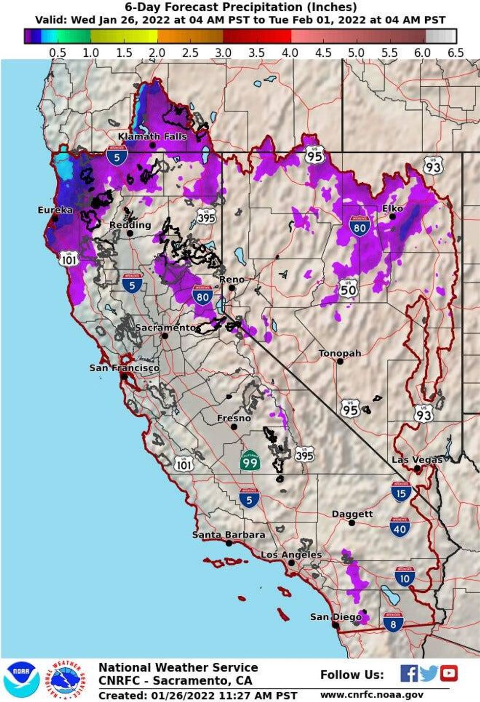 Only small pockets of California are due for any precipitation at the turn of the month, and none of it is expected to be significant.