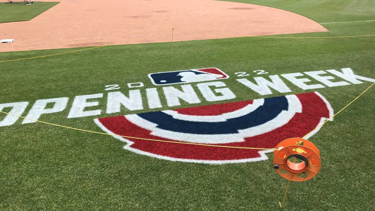 Opening Day logo at Comerica Park