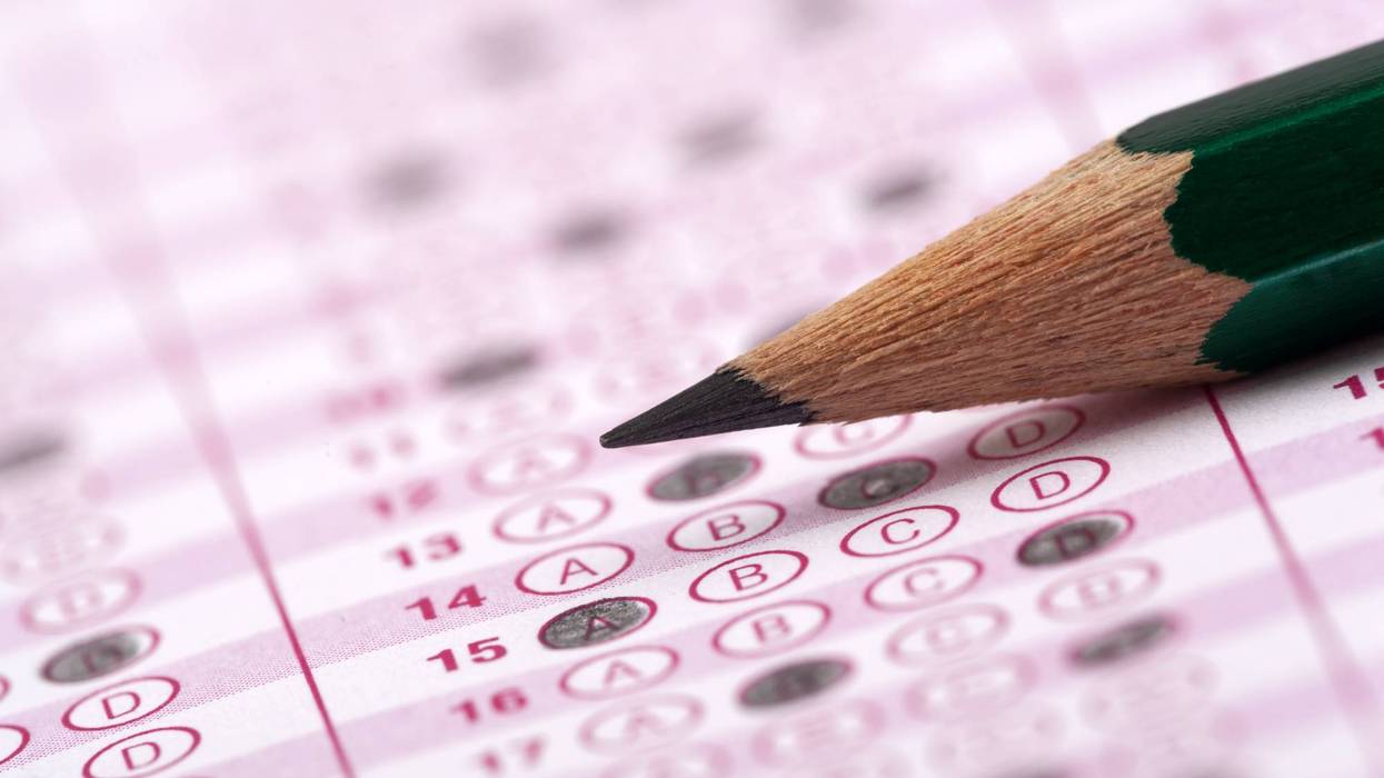 optical form of an examination with pencil