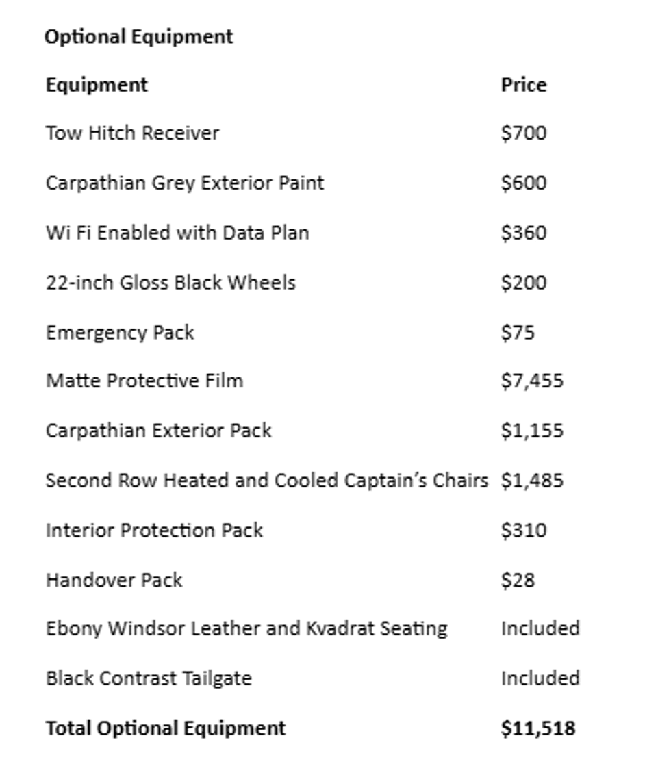 Optional Equipment