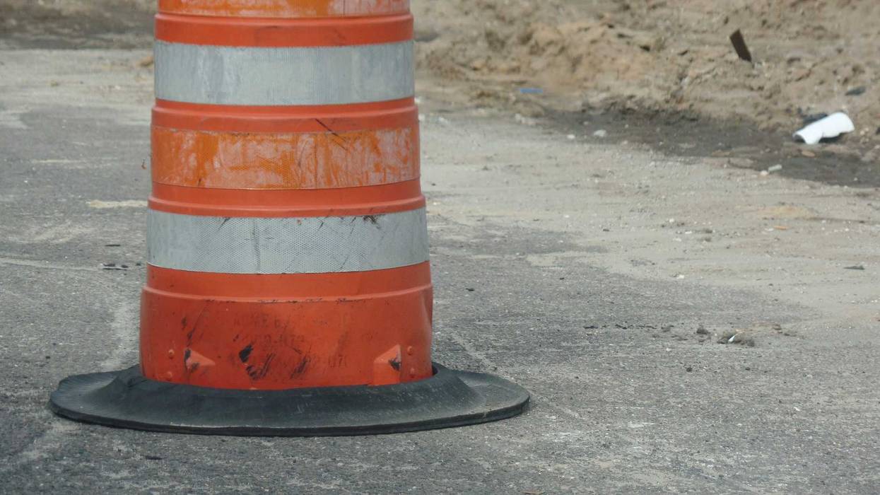 Orange barrel road construction