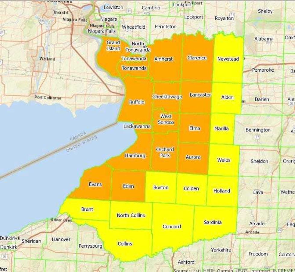 Orange cluster zone map