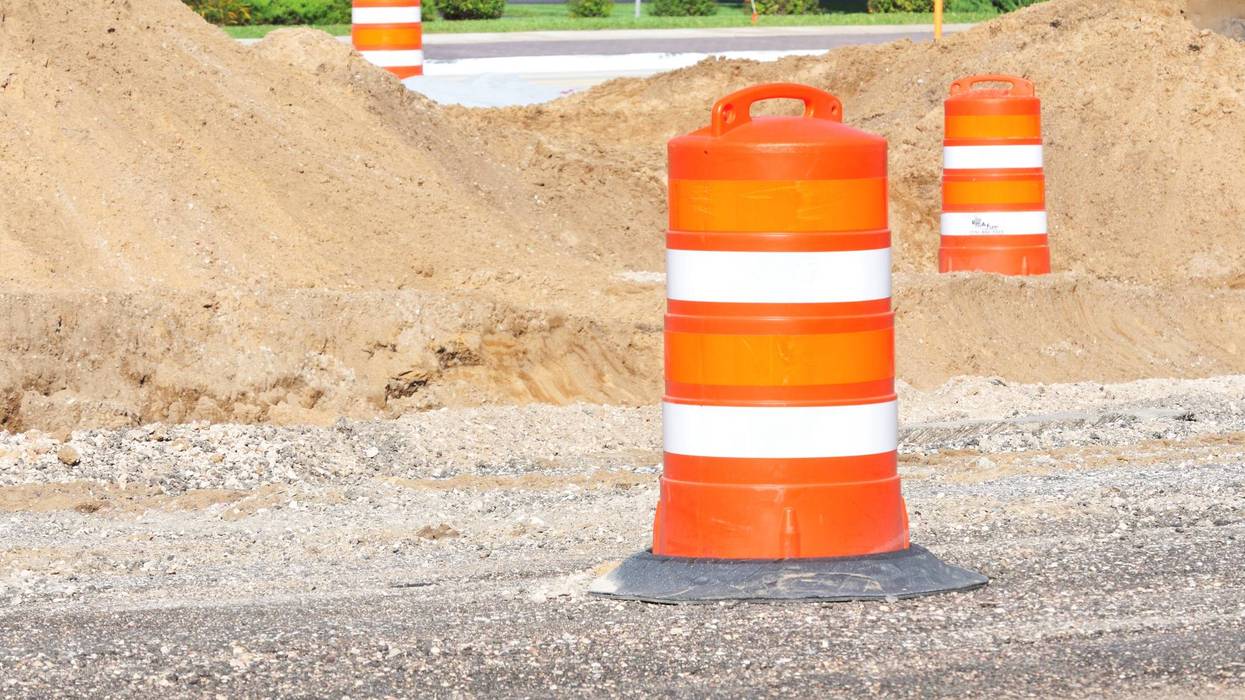 Orange construction barrel