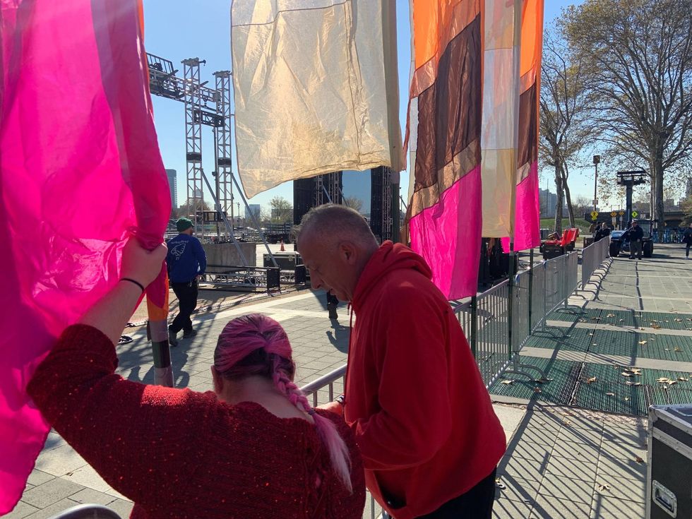 Organizers prepare at the Philadelphia Museum of Art for Thursday