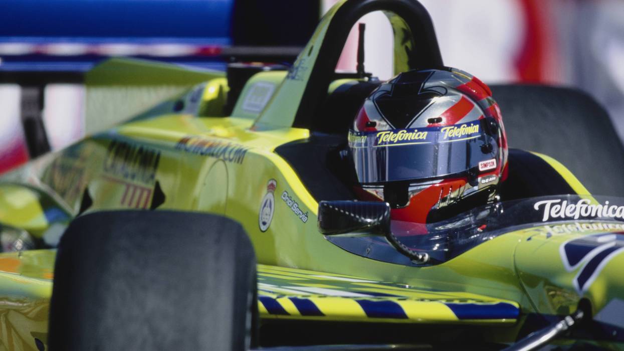 Oriol Servia from Spain drives the #96 Telefonica PPI Motorsports Reynard 2Ki Toyota RV8E V8t during practice for the Championship Auto Racing Teams (CART) 2000 FedEx Championship Series Toyota Grand Prix of Long Beach on 15th April 2000 on the streets of the Long Beach race circuit in Long Beach, California, United States.
