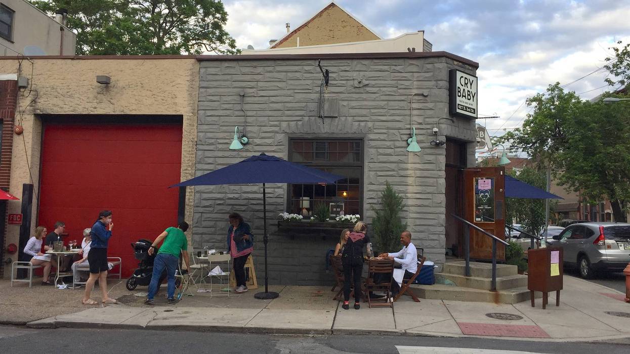 Outdoor dining at Cry Baby Pasta