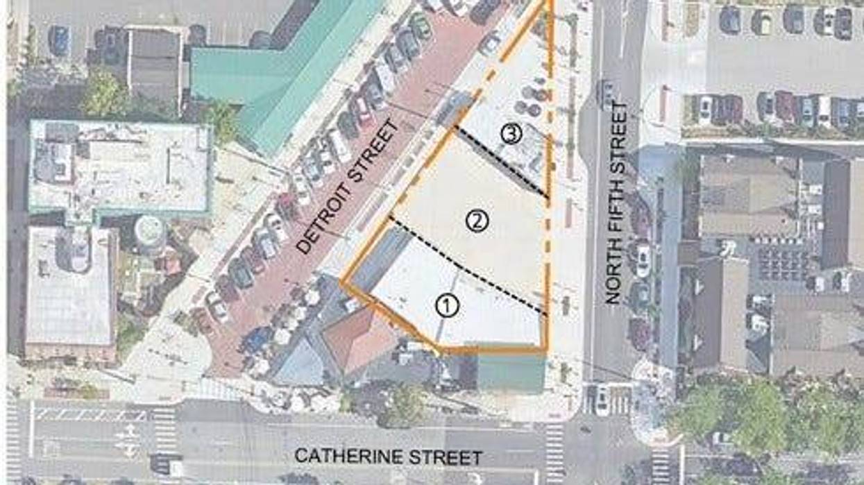 Outline of Downtown Ann Arbor property to be redeveloped