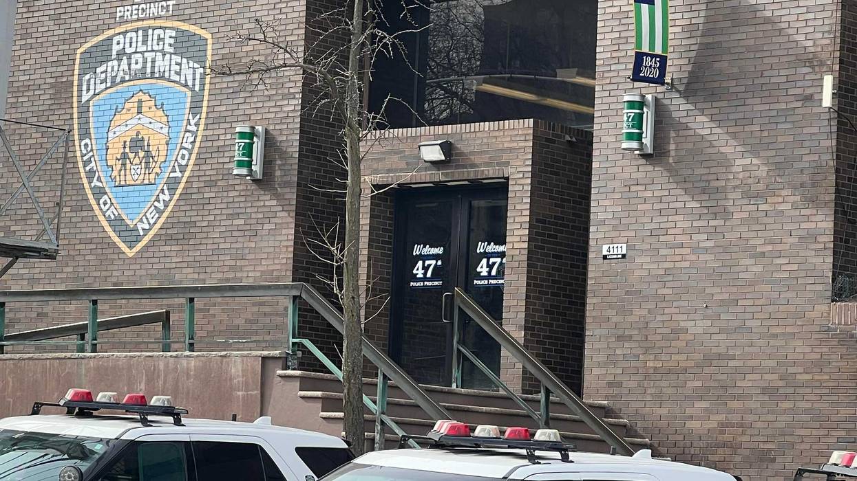 Outside 47th Precinct stationhouse on Laconia Avenue in Edenwald.