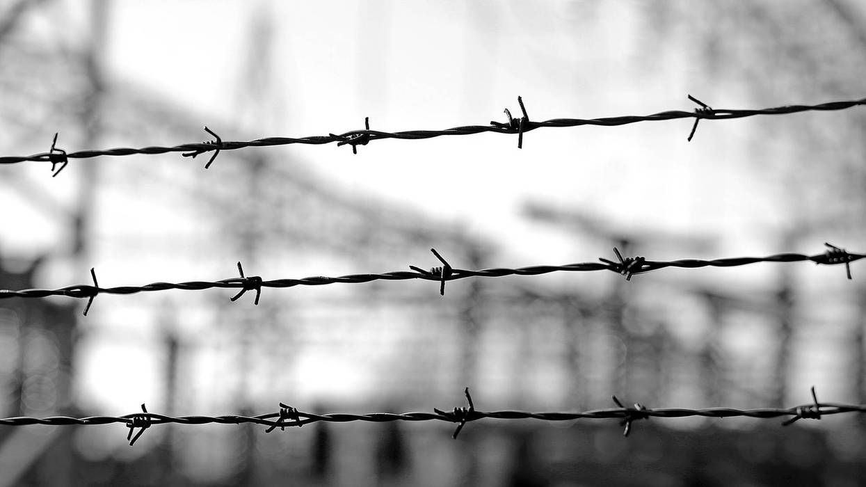 Outside a former concentration camp.