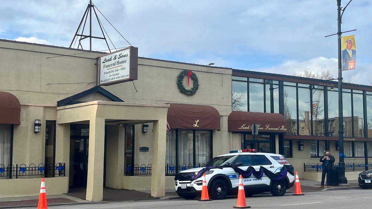 outside Leak and Sons Funeral Home