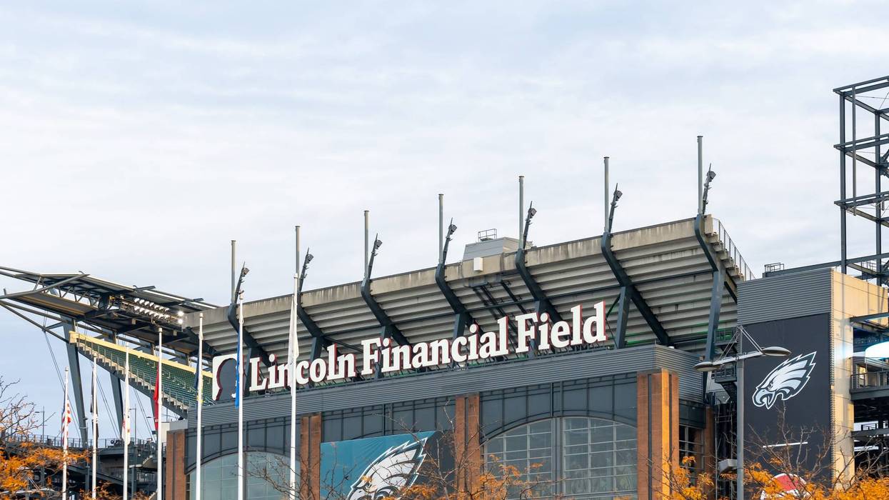 Outside Lincoln Financial Field in South Philadelphia