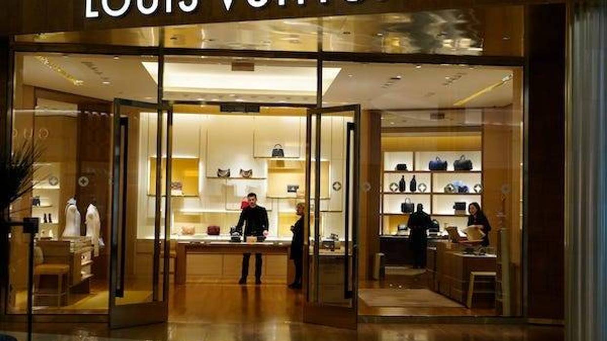 Outside of a Louis Vuitton store