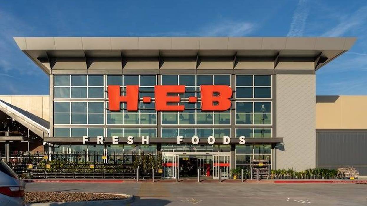 Outside of an H-E-B store in Pearland, TX
