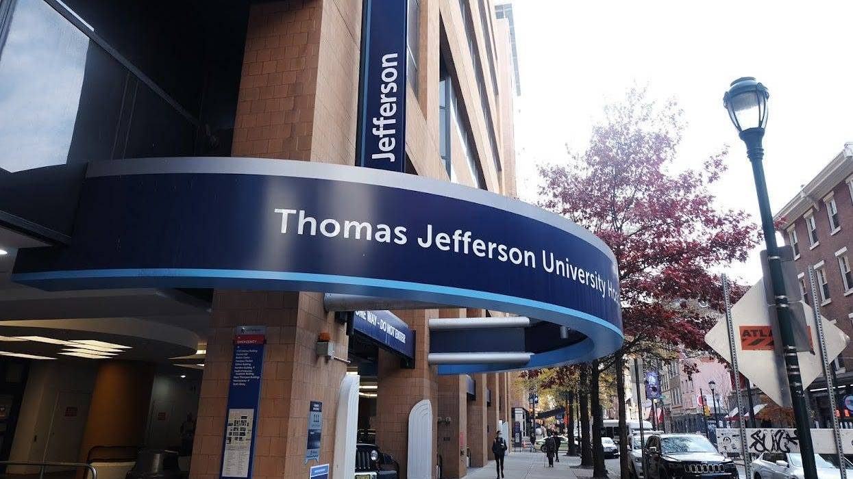 Outside Thomas Jefferson University Hospital in Center City.