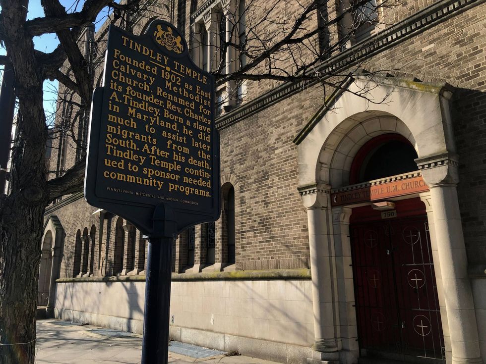 Outside Tindley Temple United Methodist Church.