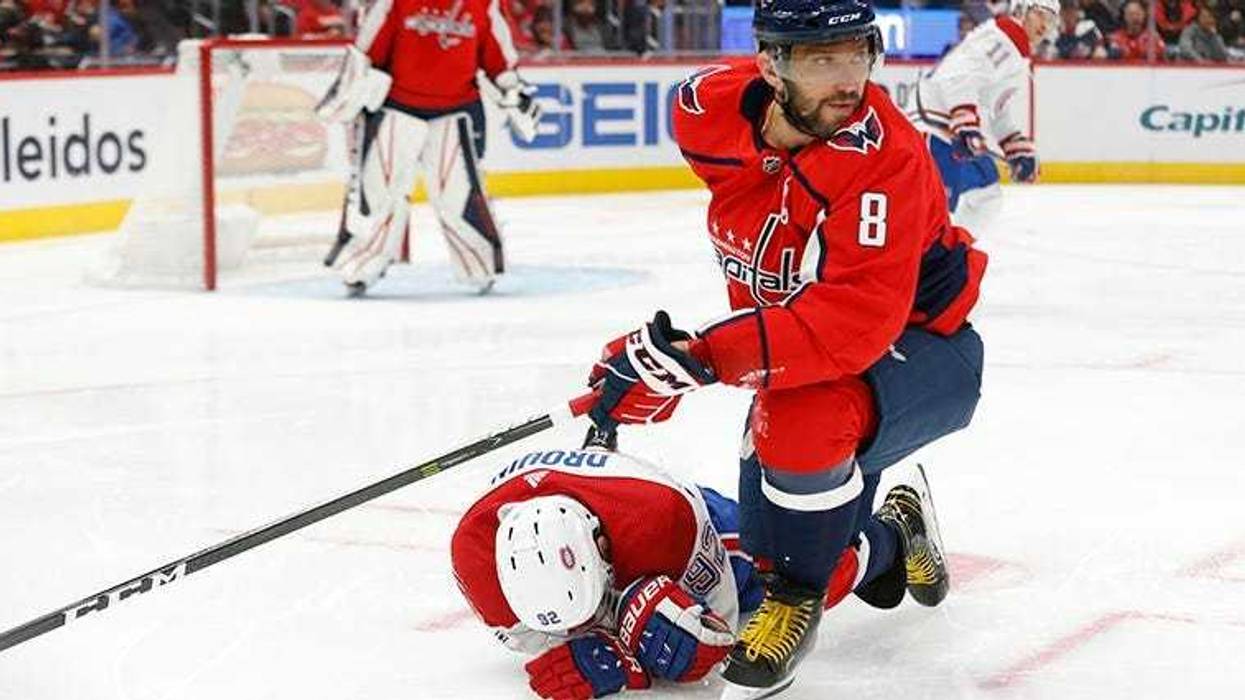 Ovechkin levels Jonathan Drouin with 'textbook hit'