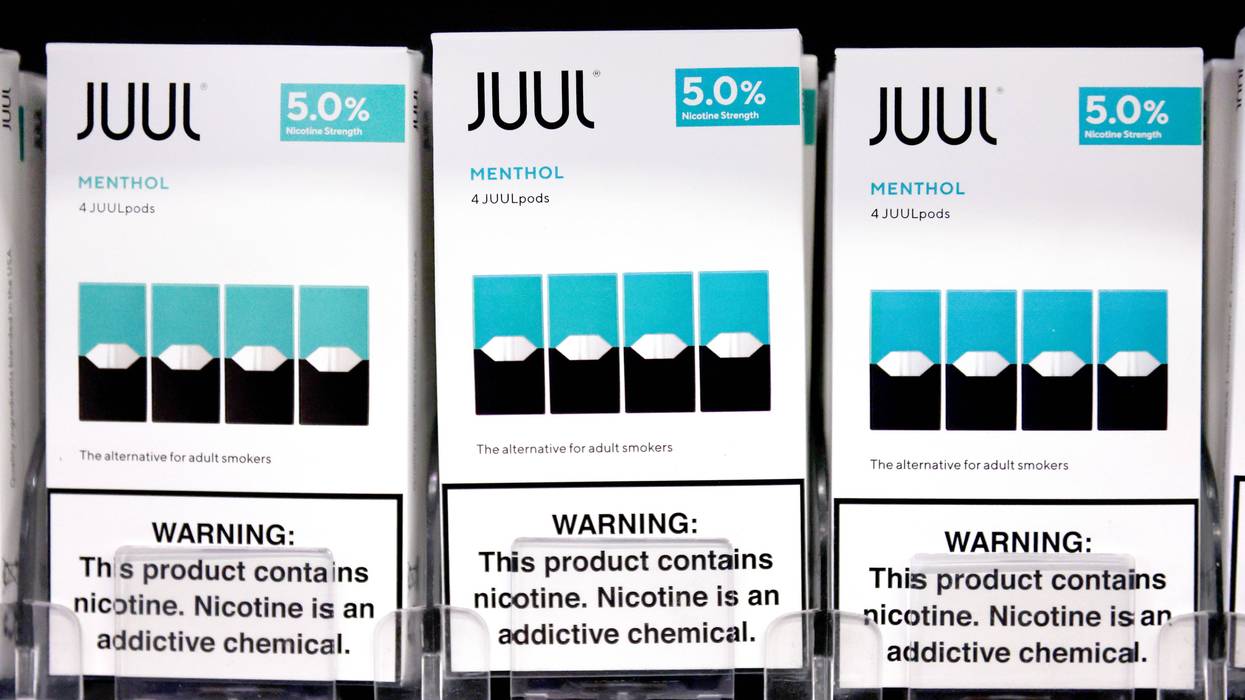 Packages of Juul e-cigarettes
